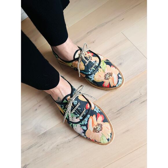 Loeffler Randall x Tucker womens floral print espadrilles shoes size 10 - Picture 2 of 10